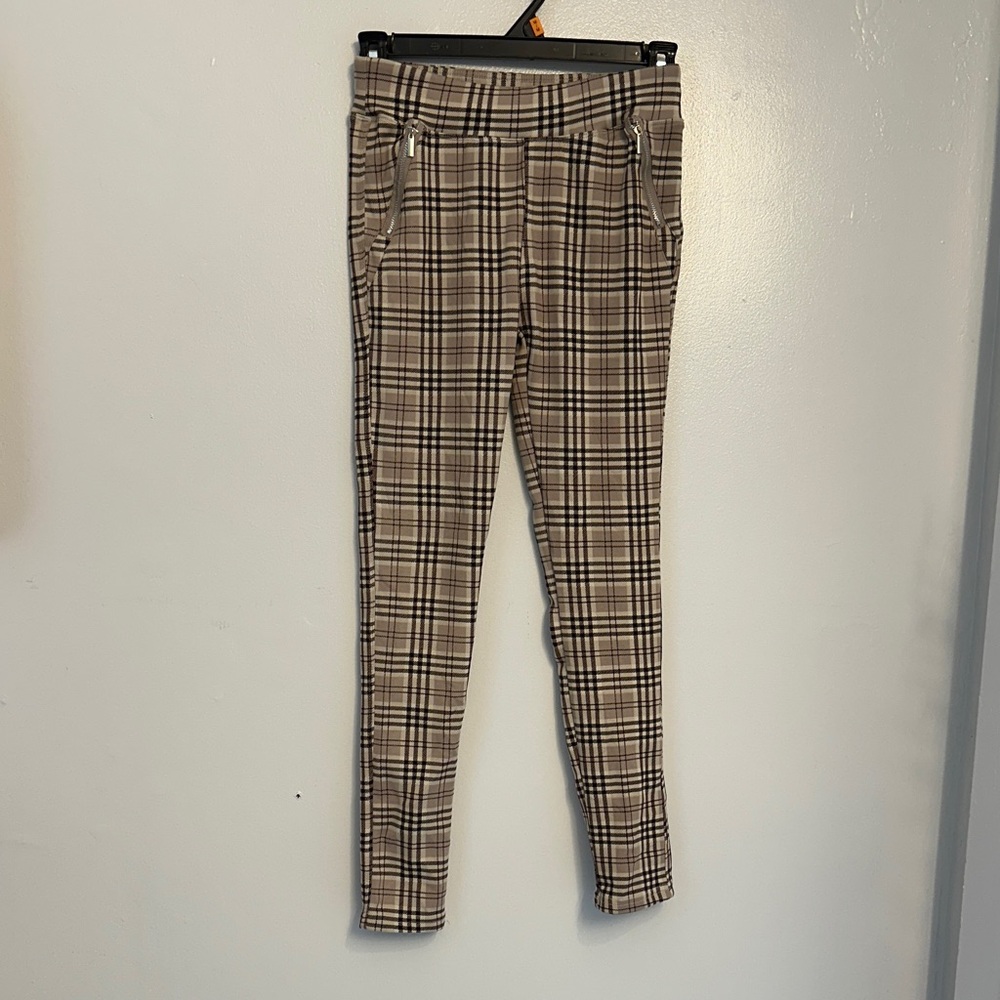 Girls Plaid Skinny Pants